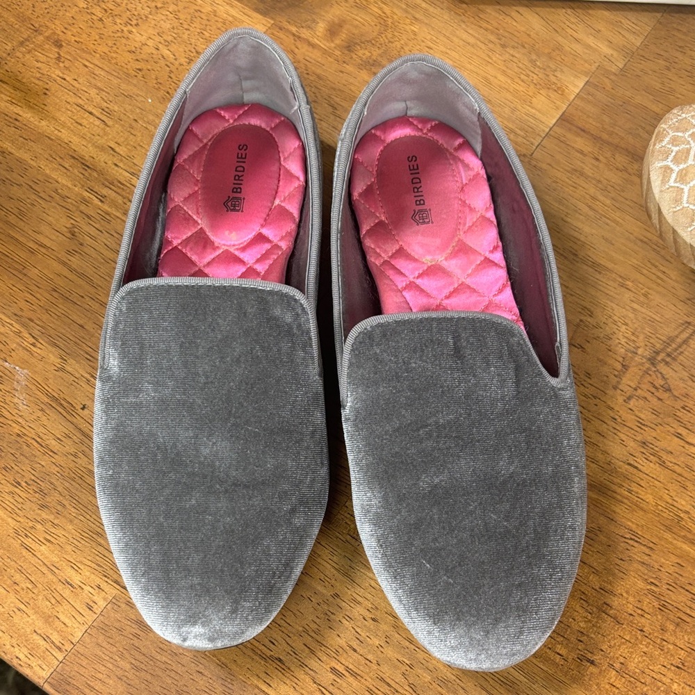 Birdies Gray Velvet Women's Shoes
